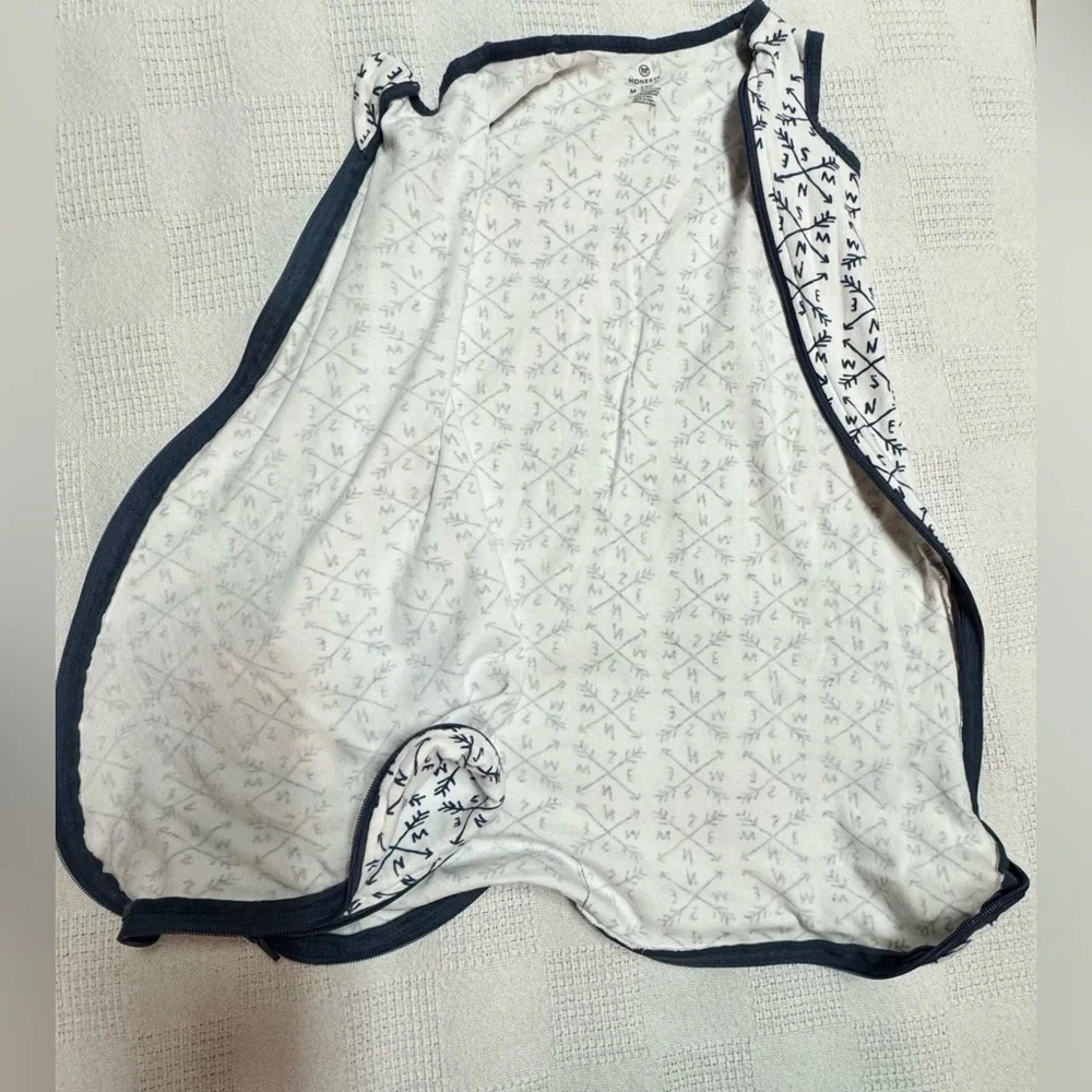 HonestBaby Baby Organic Cotton Wearable Blanket, Compass, Medium